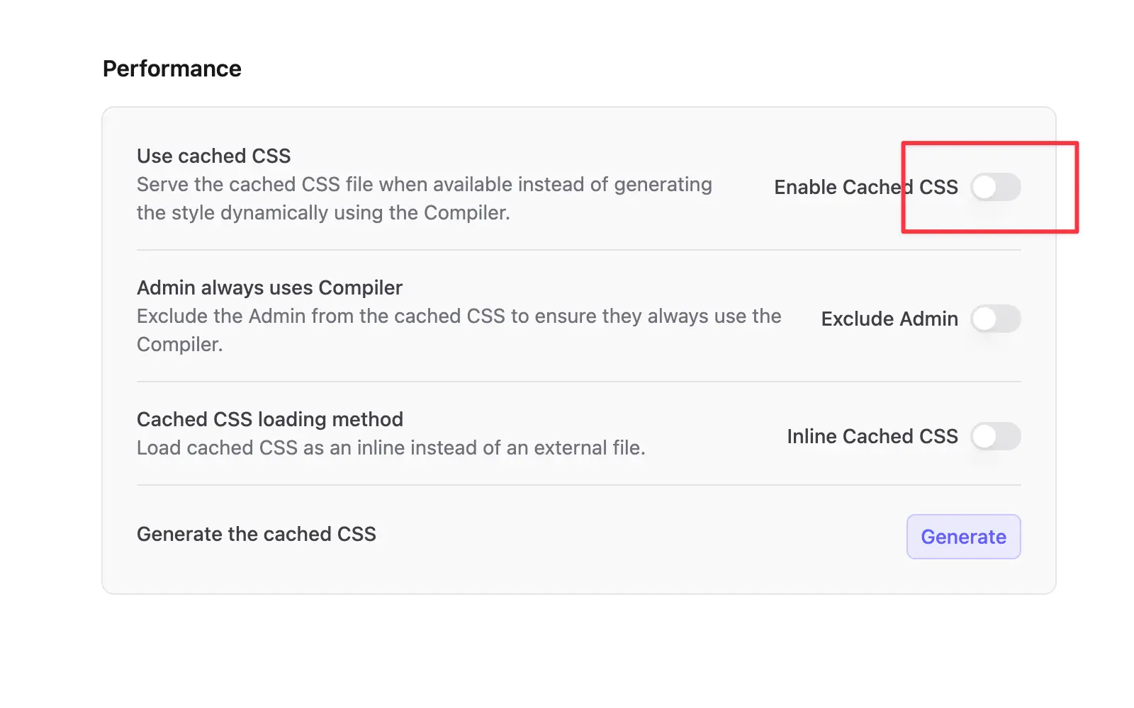 Select a CSS mode