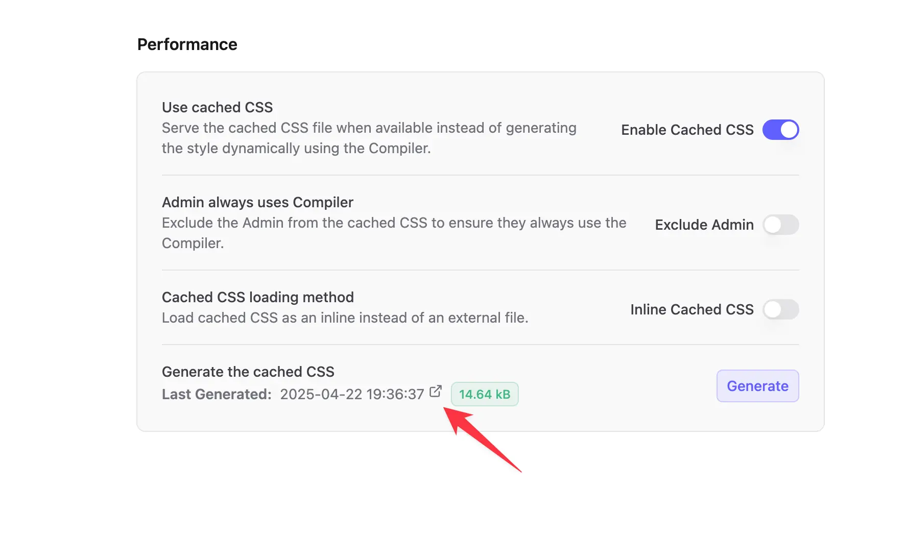 Review the generated CSS