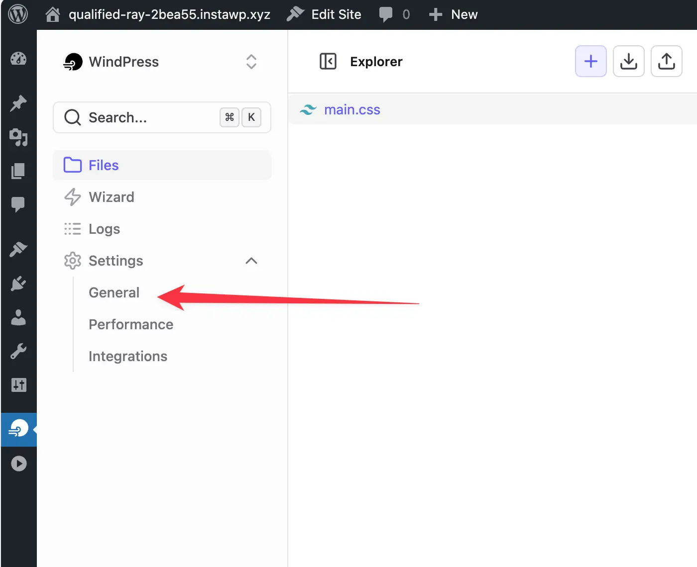 Switch to Settings tab