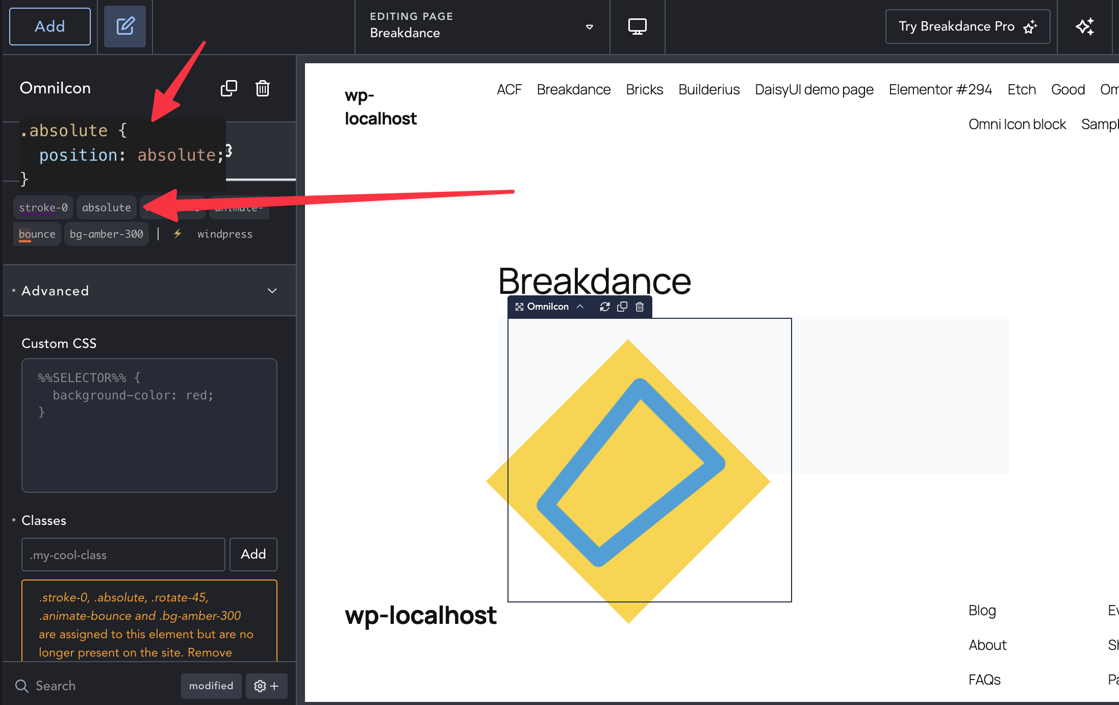 Hover Preview the generated css for the class