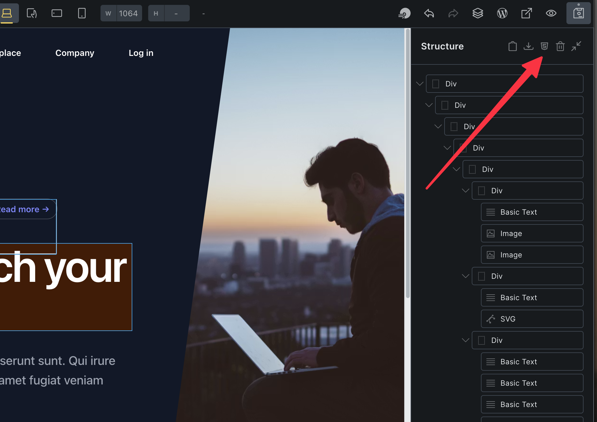 Paste HTML code into the Bricks editor