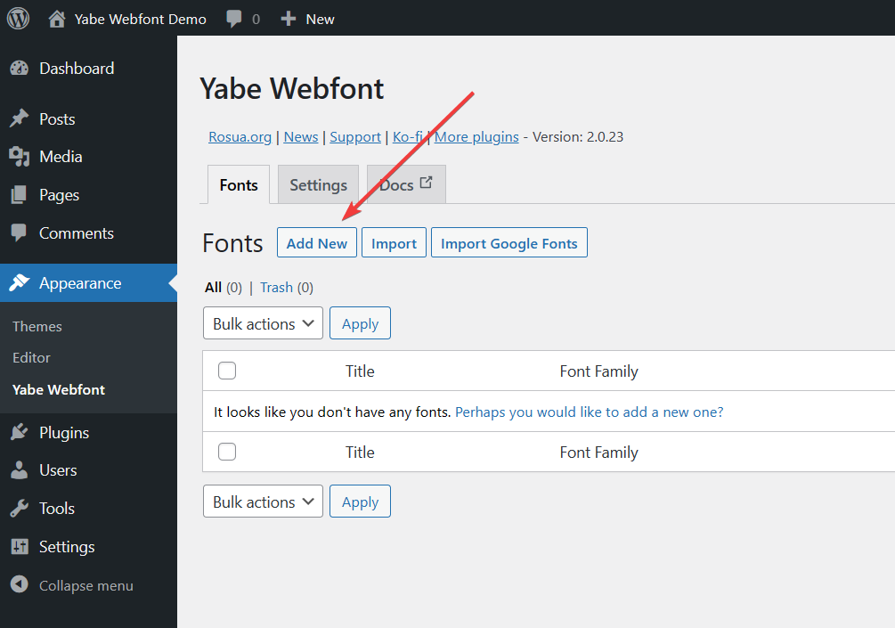Add new custom font on WordPress website