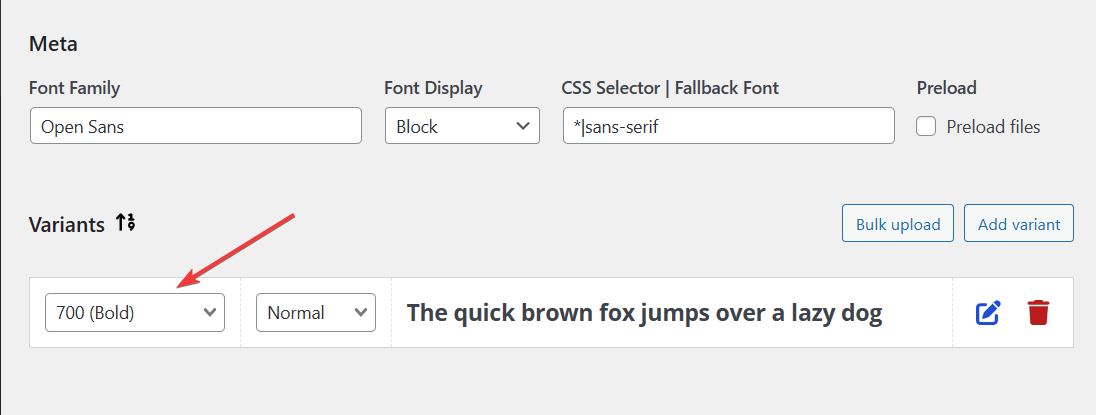 Add font variants