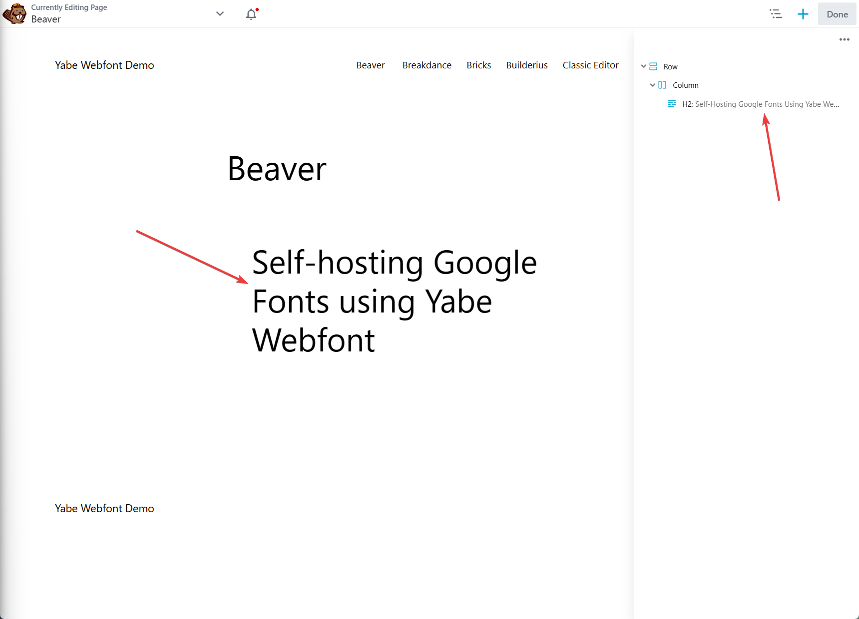 Choose the text element in Beaver Builder