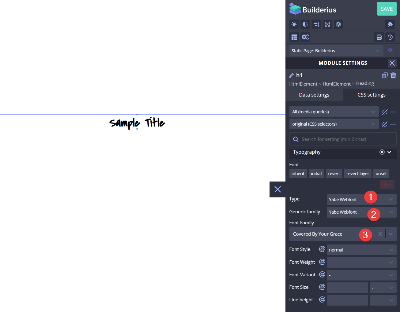 Choose the font